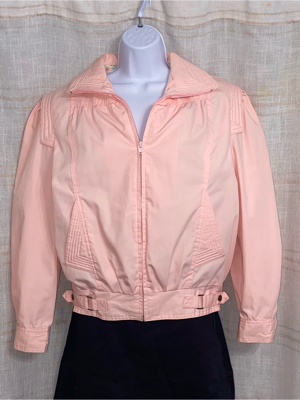VTG 80s Misty Valley Bubblegum Pink Bomber Jacket Floral Lining S